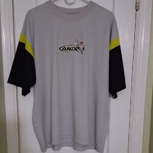 And1 Gray Tee with Black Sleeves and Yellow Accents
